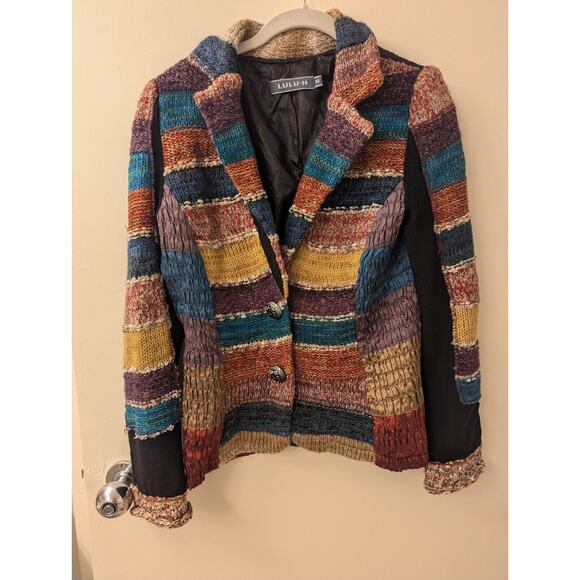 LULU-H women's blazer jacket 30% wool 70% viscose Size M - Picture 9 of 9